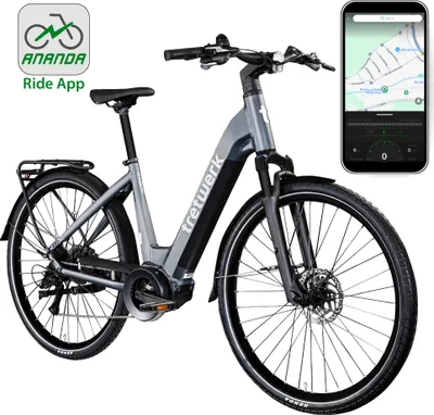 Produktbild von Tretwerk Amber E Bike Damen 28 Zoll Elektrofahrrad 155 - 185 cm Hollandrad anthrazit 48 cm