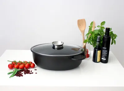 Produktbild von BURI Aluguss-Bräter 9 L mit Aromadeckel Schmortopf Bratentopf Kochtopf Topf