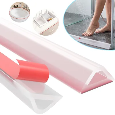 Produktbild von 100cm Schwallschutzleiste Dusche, Selbstklebend Transparent Wasserstopper Dusche Boden, für Bad und Küche