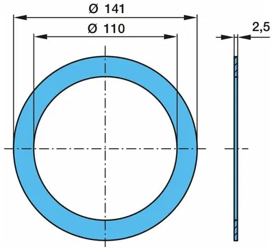 Produktbild von BPW Wellendichtring Radnabe 03.310.97.31.0 2.5mm Nylon 110mm 141mm 19g