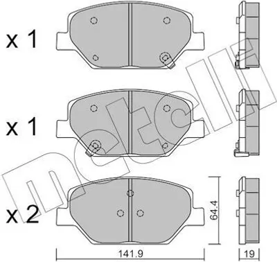 Produktbild von METELLI Bremsbeläge Satz Vorne Bremsklötze für OPEL INSIGNIA Caravan 22-1178-0