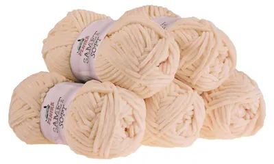 500g Strickgarn Samet Soft Chenille-Strickgarn Samtwolle Strickwolle apricot