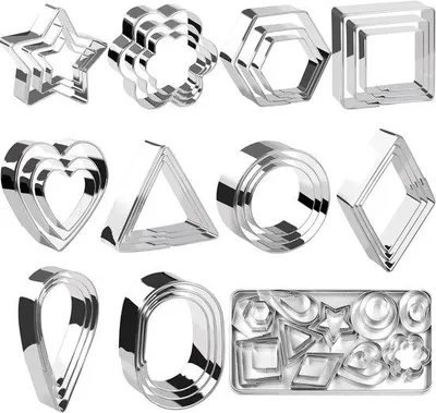 Produktbild von Famanu Mini-Ausstechformen Set 30-teilig aus Edelstahl - kleine Formen für Kekse und Dekorationen
