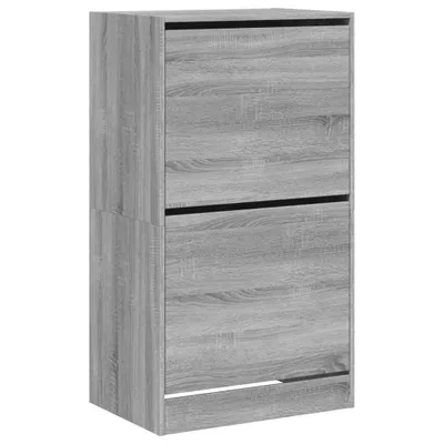 Produktbild von Schuhschrank mit 2 Klappen Grau Sonoma 60x42x108 cm