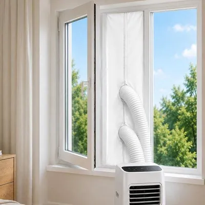 Productafbeelding van Raamafdichting voor airconditioning, 400 cm, raamafdichting voor mobiele airconditioners, airconditioners, wasdrogers, afvoerdrogers voor bevestiging aan ramen, dakramen, vleugelramen