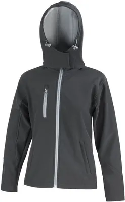 Produktbild von Result Core R230F | Ladies Core Lite Hooded Soft Shell Jacket - Farbe: Black/Grey - Größe: XXL