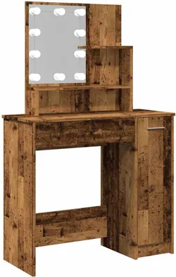 Produktbild von Schminktisch mit LED Altholz-Optik 86,5x35x136 cm