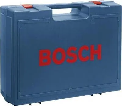 A blue plastic case with the red Bosch logo on it.