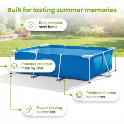 Produktbild von Rechteckiger Frame Pool - 220x150x60 cm - 4-teilig S21248