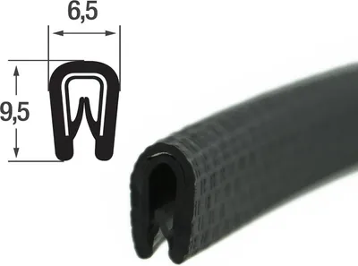 Produktbild von KS1-2S-M Kantenschutzprofil schwarz matt Klemmbereich 1-2 mm Maße 9,5x6,5 mm