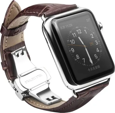 Immagine prodotto di Cinturino in pelle per Apple Watch 49/45/44/42 mm Serie Ultra 2/Ultra/10/9/8 Marrone scuro