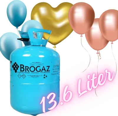 Produktbild von FORTENA Helium Balloon Gas – (13,6L) für ca. 50 Luftballons, Heliumflasche, Folienballons,Latexballons, leicht zu befüllendes Ballongas, ideal für Kindergeburtstage