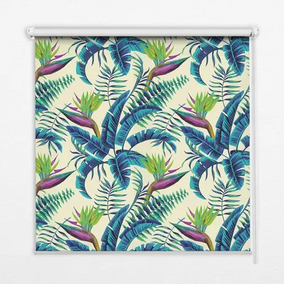 Produktbild von Seitenzug-Rollo Fensterrollo Jalousie - Lichtdurchlässig Springrollos - 150x180 cm - Tropische Pflanzen