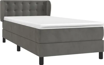Obrázok produktu pre vidaXL Boxspring posteľ s matracom Dark Grey 90x190 cm Velvet