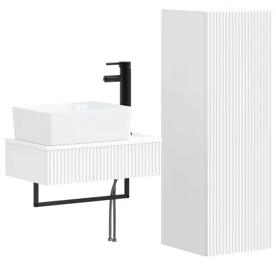Zdjęcie produktu dla Zestaw mebli do łazienki, 2 sztuki, biały, 33 x 34,5 x 100 cm