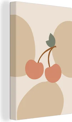 Produktbild von OneMillionCanvasses® - Leinwandbilder - 90x140 cm, Obst - Pastell - Kirschen, Wandbilder Kunstdruck Wanddekoration - Wandschmucke - Schlafzimmer