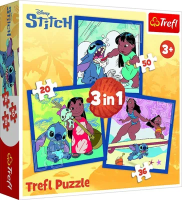 Immagine prodotto di TREFL Puzzle 3 in 1 Tempo con Stitch 34896