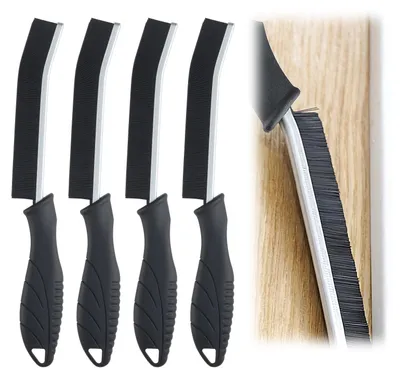 Reinigungsbürsten-Set für Fugen, 4er-Pack, Schwarz