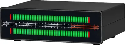 Obrázek produktu pro Měřič úrovně zvuku LED, vizualizér zvukového displeje, pozlacené konektory, zobrazení úrovně hudby v reálném čase, kompatibilita s RCA a 3,5 mm, více režimů zobrazení, CE