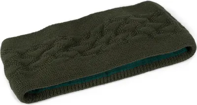 Produktbild von styleBREAKER Damen Strick Stirnband einfarbig mit Karo Muster, Thermo Fleece Futter, Winter Headband Uni 04026061