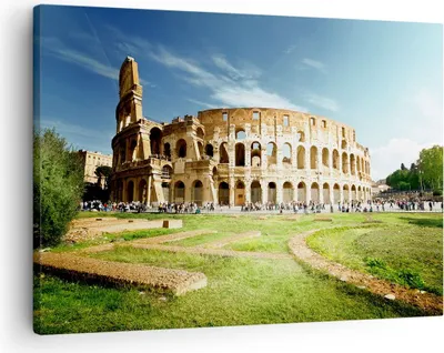 Produktbild von Bild auf Leinwand - Leinwandbild - Archäologie Architektur Italien Kolosseum - 70x50cm - Wand Bild - Wanddeko - Leinwanddruck - Bilder - Kunstdruck - Leinwand bilder - Wandkunst - AA70x50-2685