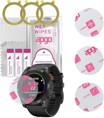 Produktbild von apgo 3 Stück Schutzglas, klar, kompatibel mit Garmin Fenix 7X Pro Smartwatch, Hybrid 8H, Ersatz für Hartglas, Displayschutzglas, Bildschirmschutz, Displayschutz, kratzfest