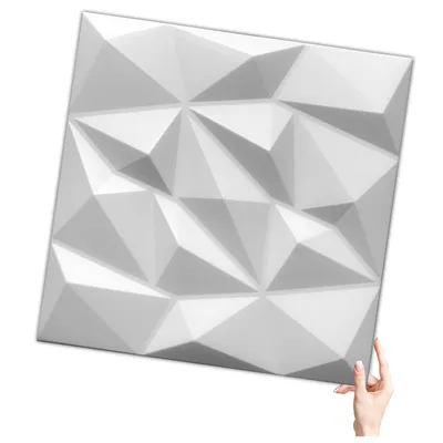 Zdjęcie produktu dla Verdico | Panel ścienny 3D-  50x50cm, biały  Brylant Panele Ścienne 3D Piankowe Dekoracyjne 0,25m2, Kasetony Sufitowe