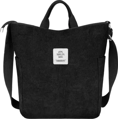 Obrázek produktu pro Aucuu Dámská manšestrová taška přes rameno Velká nákupní taška Tote Bag - multifunkční taška pro práci Cestování Nákupy Škola