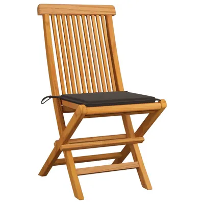 Image de vidaXL Chaises de jardin avec coussins Taupe 8 pcs. Bois massif teck