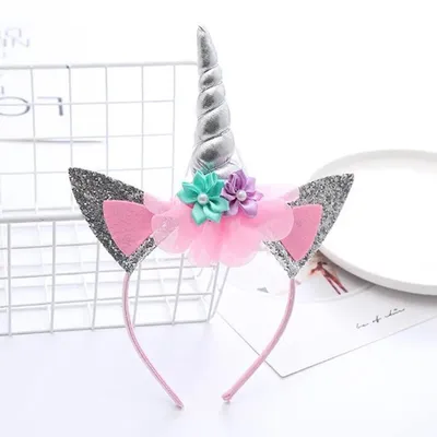 Productafbeelding van Go Go Gadget - Diadeem - Met oren en hoorn - Eenhoorn - Zilver
