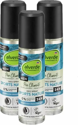 Produktbild von 3 x  alverde MEN - Deo Zerstäuber Deodorant Sports Nature (3 x 75 ml)