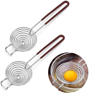 Obrázok produktu pre Sada na separáciu vajíčok Ibenzoa® (2 kusy) – vyrobená z nehrdzavejúcej ocele 304 s ergonomickými rúčkami pre presné oddelenie bielka a žĺtka
