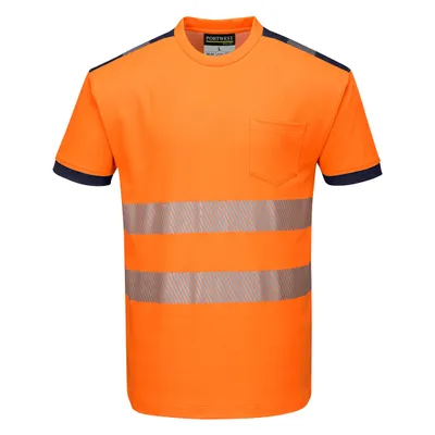 Produktbild von Portwest T181 PW3 Hi-vis T-Shirt, kurzarm Orange/Navy Gr. S