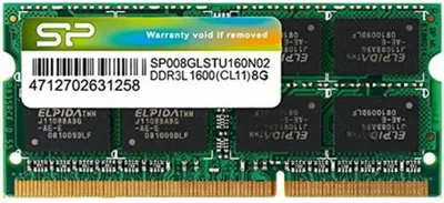 Produktbild von Silicon Power 8GB DDR3L SO-DIMM, 8 GB, 1 x 8 GB, DDR3L, 1600 MHz, 204-pin SO-DIMM
