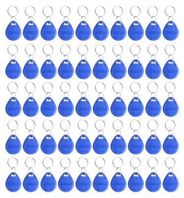 Immagine prodotto di 50 pezzi, tag/token RFID da 125 kHz, compatibili con la tecnologia EM4100, portachiavi/portachave. Ideale per controllo accessi. Settore: Industria, Elettronica e Strumentazione, Componenti elettronici
