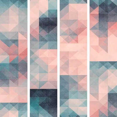Produktbild von PURO TAPETE - Realistische Tapete ohne Rapport und Versatz 10m Vlies Tapetenrolle Wandtapete modern design Fototapete - geometrisch blau rose f-A-0673-j-d