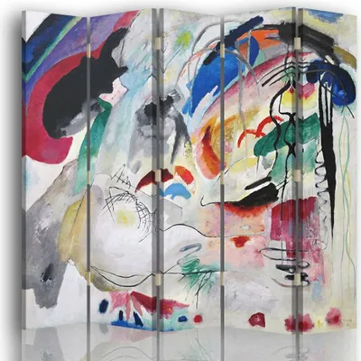 Produktbild von Paravent - Raumteiler Improvisation - Wassily Kandinsky - Dekorativer Raumtrenner cm. 180x170 (5 x)