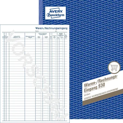 Produktbild von Avery Zweckform 930, Waren-/Rechnungseingangsbuch, A4, 50 Blatt
