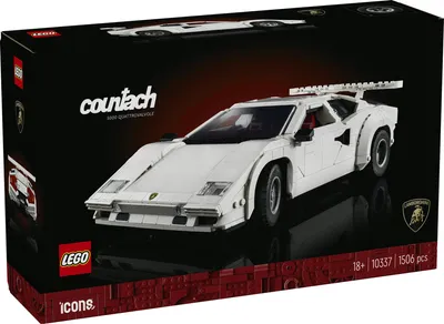 Productafbeelding van LEGO Icons Lamborghini Countach 5000 Quattrovalvole, modelauto, cadeau voor volwassenen, bouwset voor verzamelaars, verzamelmodel met schaarpoorten, kofferbak, motorkap en V12-motor, artikelnummer 10337