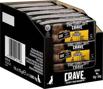 Produktbild von CRAVE™ Hund Beutel Protein Centres Mini mit Huhn 15 x 72g