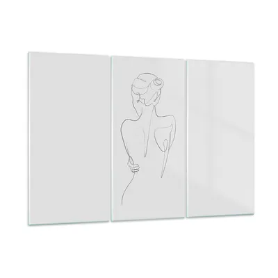Produktbild von Bilder auf glas - 3 Teile - Körper Frau Zeichnung - 105x70cm - Glasbilder - Wandbilder - Bilder - zum Aufhängen bereit - Wanddekoration aus Glas - Glas Bilder - Wandbild auf Glas - GCE105x70-4651