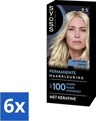 Obrázek produktu pro SYOSS - Coloration 9-5 Frozen Pearl Blonde - barva na vlasy - krytí šedin - snižuje lámavost vlasů - hodnotné balení - 6 kusů