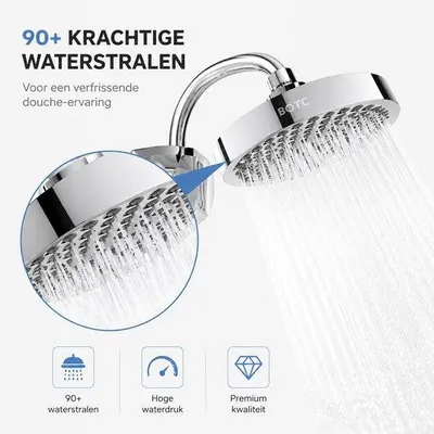 Produktbild von Regenduschkopf 15 cm rund ABS verchromt Silber Anti-Kalk Hochdruck