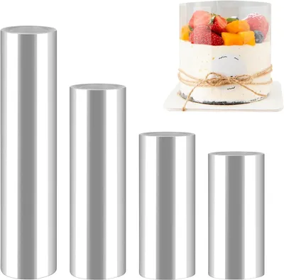Produktbild von Kuchenring 4 Rollen, Transparentes Acetat, 8/10/15/20 cm, Wiederverwendbar, Zum Dekorieren von Torten