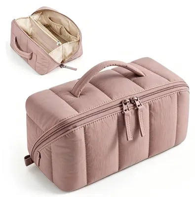 Produktbild von Solidchoice – Kosmetiktasche für Damen mit großem Fassungsvermögen – Wasserdichte Toilettasche aus Kunstleder mit Fransen