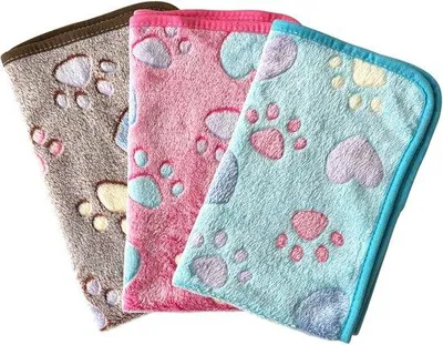 Image de Lot de 3 couvertures pour chats et chiens, douces, lavables, pour chats, chiens, lapins et autres animaux de compagnie