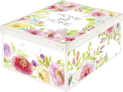 Image de Boîte de rangement grande boîte de rangement stable en carton 50 x 39 x 24 cm Sweet Home