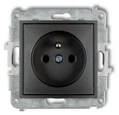 Produktbild von MINI-Einzelsteckdose mit/mit Graphitblenden 11MGP-1zp