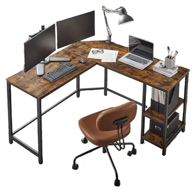 Obrázek produktu pro L-tvarový počítačový stůl – kancelářský a herní stůl – úsporný design – 138 x 138 x 75 cm