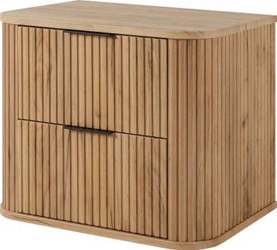 Image de Armoire de salle de bain, Chêne doré Craft, poignées noires, 41,5 x 60,4 x 51,7 cm
